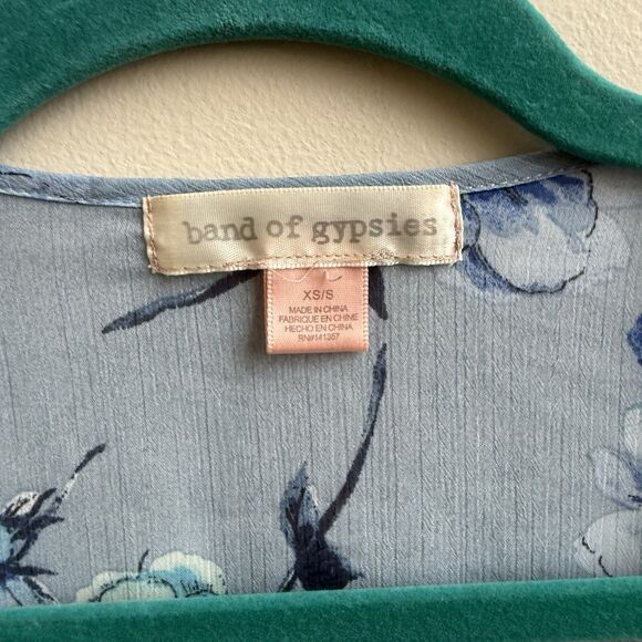 Band of Gypsies Anthropologie Long Kimono Cardigan Blue Sheer Sz XS/S - Picture 4 of 5